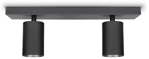 Paco Home Lámpara Techo Salón Mural Focos Basculantes GU10 Luminaria De Techo Moderna Cocina Dormitorio, Farbe_MuVa:Negro, Tipo de luminaria___Tecnología:Tipo 1-2x GU10