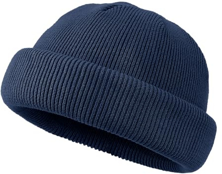 CLAPE Berretto Invernale Uomo a Maglia Knitted Docker Hat Acrylic Short Beanie Berretto Lavorato a Maglia Caldo Cappello Lana Corto