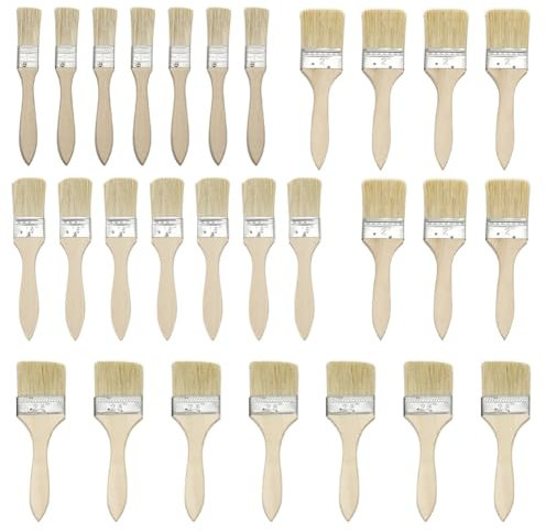 CEWROM Juego de Pinceles Profesionales Planos, 28 unidades, 24/36/48/58 mm de ancho, Pinceles con Mango de Madera para Pintura Adhesiva, Manualidades, Suministros de