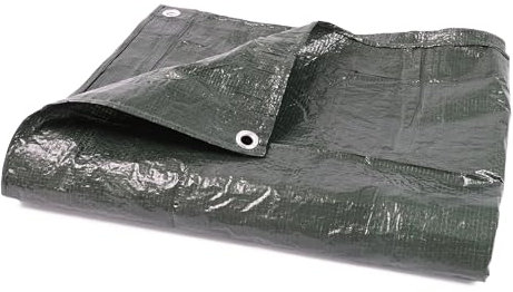 DIVCHI Tarpaulin 4m x 4 m / 13ft x 13ft Waterproof Heavy Duty Multipurpose 70 GSM Tarp Sheet Cover With Reinforced Grommets Groundsheet Tarp Sheet For Camping Garden (Green)