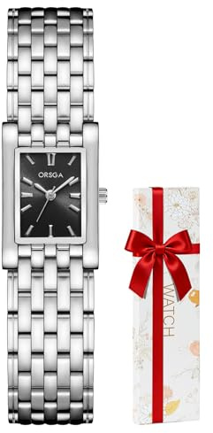 CIVO Orologio Donna Acciaio Inossidabile: Argento Sottile Elegante Analogico - Piccolo Rettangolare Impermeabile Classico Orologi da Polso Donna
