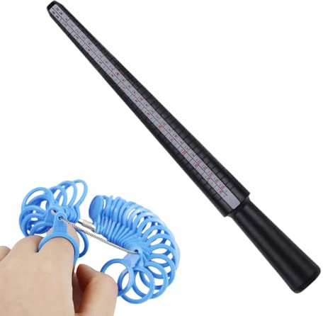 Ringmaß-Fingermaß, Ringgrößen-Werkzeug, Fingermaß-Schmuckmaß zur Ringgrößenmessung, Ringmaß-Fingergrößenmessung, Ringgrößenmessung, Ringmesswerkzeug mit 4-Stab-Dorn