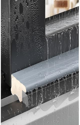 Tira de lluvia de 3 m, tira impermeable, protector de lluvia for puertas y ventanas, tira de sellado resistente a la intemperie for protección contra la lluvia.(Light Grey)