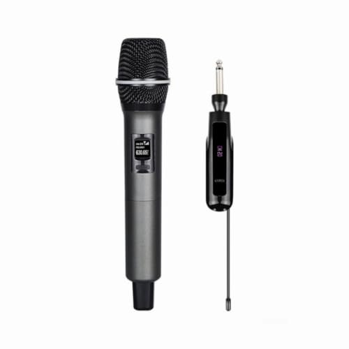 DystopiaWorld Micrófono inalámbrico de Mano 2.4G con Receptor Recargable, Adecuado para Karaoke y Diversos Eventos, señal Estable, utilizando tecnología de modulación Avanzada (uno a uno)