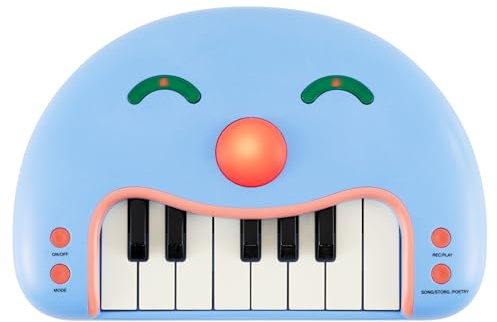 COSTWAY Clavier Piano Enfant 13 Touches en Forme Visage Souriante, Piano Numérique avec Musique et Lumière, Haut-parleurs, Synthetiseur Enfant Portable pour Garçons et Filles de 3 Ans+