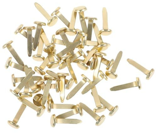 HOMSFOU Paper Fasteners 50Pcs Metal Brads for DIY Scrapbook and Cardmaking Two-Legged Round Studs