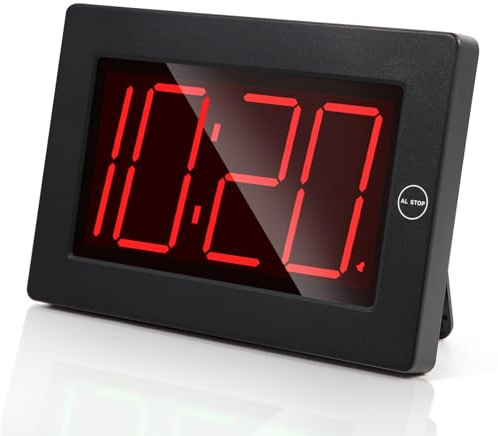 Timegyro digitaler wecker,led wanduhr digital batteriebetrieben 3-Zoll große LED-Zeitanzeige für Wohnzimmer Dekor, Schlafzimmer, Schreibtisch, Badezimmer, Tisch, Nachttisch