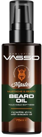 Vasso Moustache & Beard Oil Touchable Softness Incredible Shine With Avocado Oil 75ml