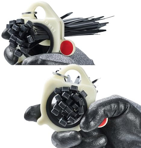 DMTT Set mit 2 Kabelbinder-Haltern mit 20 schwarzen Kabelbindern für Kabelbinder-Arrangement, Drahtbinderhalter für Mehrzweckgebrauch im Innen- und Außenbereich.