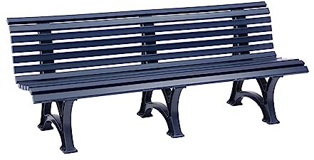 PROREGAL Gartenbank Jamaika | 4-Sitzer | Blau | HxBxT 80x200x64cm | Witterungs- & UV-beständiger Kunststoff | Parkbank Sitzbank Außenbereich Garten Balkon Terrasse