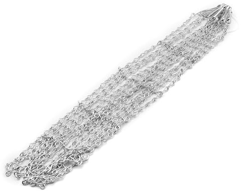 POFET Rete di Ricambio per Rete da Basket Resistente con Ganci a S, Pallacanestro, Rete di Ricambio per canestro, Catena per Rete da Basket, Gancio per Collo Resistente e Altamente Durevole