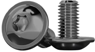 Drenky Tornillo De Cabeza Alomada 20 Piezas, Tornillos Torx Con Brida Negro M4x10mm Tornillos De Cabeza Plana ISO 7380-2 Tornillos Con Brida Acero Inoxidable A2 V2A Tornillos Para Máquinas