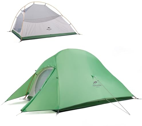 Naturehike Cloud Up, tenda da campeggio autoportante per 2 persone, ultraleggera, in nylon, a doppio strato, per due persone (poliestere 210T verde chiaro, per 2 persone)