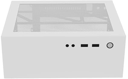 ITX Desktop-Computergehäuse, kleines Gehäuse, Mini-ITX-Tower (weiß)