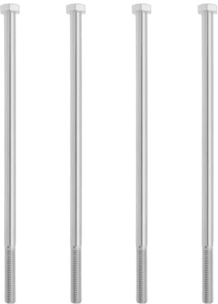 YINETTECH 4 Pezzi M10x240 Lunghezza Filettatura 45 Mm Viti Esagonali 8.8 Bulloni Zincati A Filettatura Parziale Con Gambo Per Applicazioni Pesanti