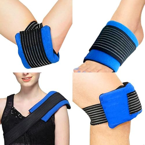 SENLINLIN 3 in1 Gel Ice Packs for Sports Injuries, Reusable Hot and Cold Therapy Gel Wrap, Ajustable Cold Compress Wrap Heat and Ice Packs, Instant Ice Pack for Rapid Cool, Joint and Muscle Pain