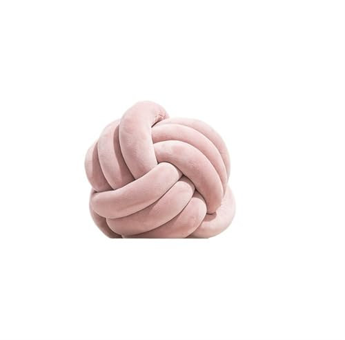 Cuscino con nodo, cuscino a sfera con nodo, cuscino corto in peluche a forma di nodo, cuscino decorativo per la casa, per divano, letto, soggiorno, cuscino per pavimento (nodo in pelle rosa, 22 cm)
