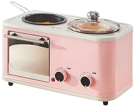 MObyat Máquina Multifunción para Hacer Desayunos, Estación para Hacer Desayunos con Espátula Y Sartén, Velocidad Infinitamente Ajustable, Sartén Antiadherente, Gran Capacidad De Alta Potencia