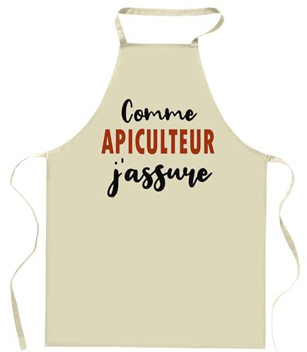 Otshirt Tablier Comme Apiculteur J'assure - Apron - Idée Cadeau Tablier Personnalisable Anniversaire Fête Original Famille Travail Départ Collègue Retraite Noël.