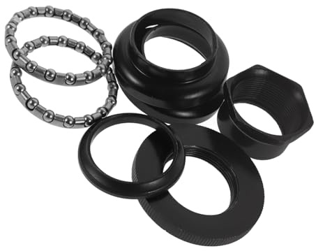BUGUUYO 30mm Vintage Road and Mountain Bike Metal Headset Bearing Set 25.4mm Front Fork for Stable Bicycle Steering Black