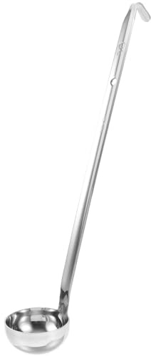 WATIIFUFU Mestolo da Cucina in Acciaio Inossidabile 30cc Manico e Gancio, Cucchiaio da Salsa Resistente senza Sbavature, per Servire Zuppe e Salse