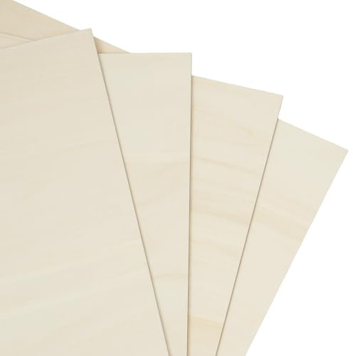 30 stycken plywoodskivor för träplattor för pyssel, 0,27 cm tjocklek, 40 x 40 cm | Lindträ plywood multiplex träplattor för pyssel slät för modellbygge laser plywoodplatta set lärkträplattor