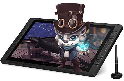 HUION Kamvas Pro 22 Grafiktablett mit Display, 21,5 Zoll Grafikzeichnungsmonitor mit vollständig laminiertem Blendschutz, 120% sRGB, Reaktionszeit von 8ms, Stift-Display mit verstellbarem Standfuß