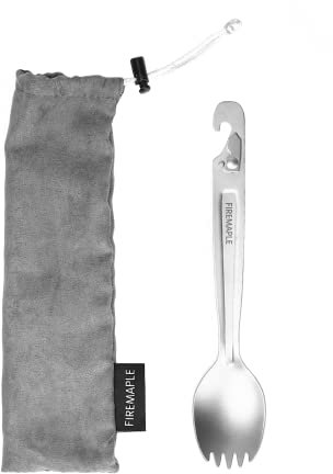 Fire-Maple Woodpecker Titanium Spork with Propane/Isobutane Gas Canister Punch | Perfect Fork and Spoon Cutlery for Camping, Backpacking, Travel & Survival Kit | Ultralight Camp Cookware Utensil
