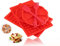 Mlying Silikon Waffelform Backform 4 Stück Waffeln Formkuchenform Schokoladen Süßigkeiten Formen Rot Herz und Rechteckige mit Teigschaber und Pinsel (4pcs)