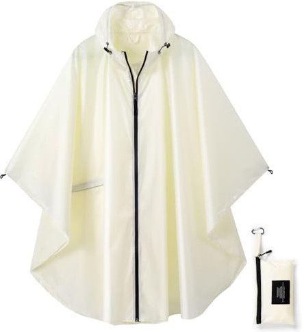 Rain Poncho Jacket Coat Hooded Zipper Style for Women/Men/Adult with Pocket