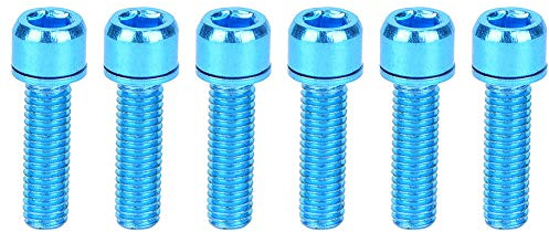6Pcs M5x25mm Titanium Alloy Bike Bottle Cage Bolts, Lightweight Water Bottle Mount Screws for Road Bike, and E Bike