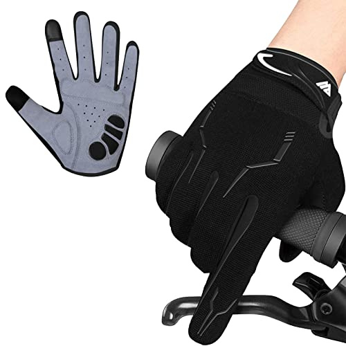 WESTWOOD FOX WFX Gants de vélo de Montagne à Doigts Entiers Gantsss de VTT pour écran Tactile Gants rembourrés antidérapants VTT Gant de Sport pour Homme et Femme (Noire, XL)