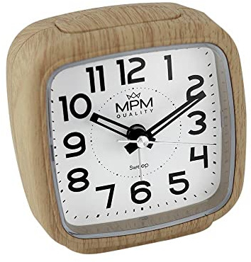 MPM Plastic alarmklocka – väckarklocka, analog väckarklocka, enkel användning utan tickande väckarklocka analog snooze och ljusfunktioner uppväckning, väckarklocka för hem, sovrum, kontor väckarklocka