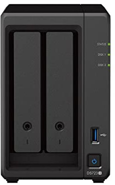 Synology DS723+ 2-Bay Diskstation NAS (AMD Ryzen™ 4 Threads R1600 Dual-Core 2GB Ram 2xRJ-45 1GbE LAN-Port), 16TB Bundle mit 2 x 8TB Seagate IronWolf NAS HDDs