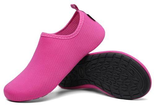 SAGUARO Escarpines Hombre Zapatillas de Agua Mujer Zapatillas Playa Secado Rápido Zapatos Agua Antideslizantes Calzado para Natacion Surf Acuaticas Piscina Rojo Rosa Gr. 38/39 EU