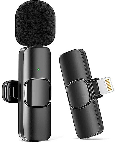 Kinizuxi Microfono Lavalier Wireless per iPhone iPad, Plug-Play Microfono Wireless per Registrazione Video TikTok YouTube,Mini Mic Riduzione del Rumore Senza Fili Microfono Smartphone