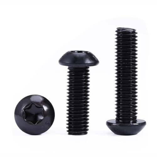 FandWay Torx Tornillos de Cabeza Redonda,ISO 7380 Tornillos de Alomada Máquina M8x16/20/25/30/40mm de Negro Carbono Acero 10.9 con 1 T40 llave (7/talla)