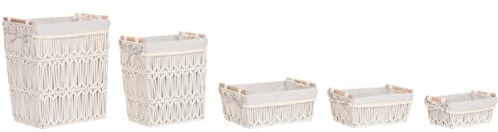 CESTA ROPA SET 5 MACRAME METAL 42X32X51 BLANCO