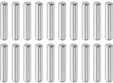 QUARKZMAN 20 Pz 4 mm x 20 mm perni di legno, perni cilindrici in acciaio inossidabile 316L supporto mensola perno perno asta fissaggio elementi mensola perni in metallo tonalità argento
