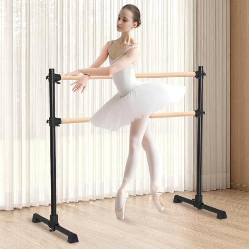 WUDLEP Double barre de ballet portable autoportante de 1,2 m avec pieds antidérapants, hauteur réglable pour adultes et enfants