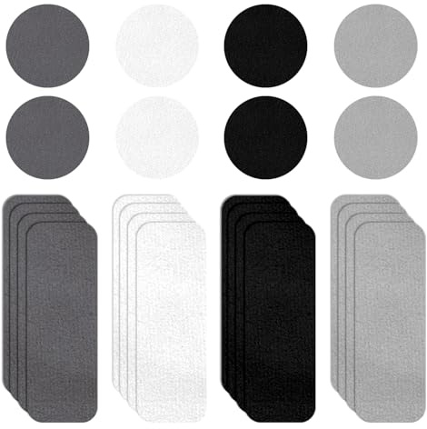 CENCERY 24 Pcs Shoe Mesh Repair Patch Mesh Shoes Hole Repair Shoe Hole Prevention Patch Trainer Heel Repair Patch for Most Types of Shoes and Seats(Black/White/Light Gray/Dark Gray)