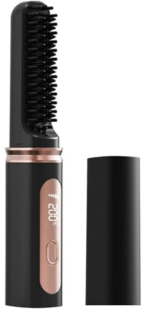 Plaques à cheveux pour femmes | Brosse à sans rechargeable - Fer à friser rechargeable avec chauffage rapide et température réglable moins de chaleur pour femmes maison et voyage