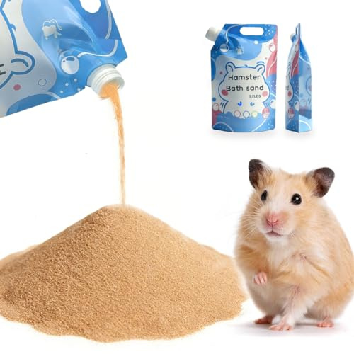 Meow&Woof Hamster-Sand, 1KG Chinchilla-Badesand, 100% natürlicher Sand, Wüstensand für Hamsterbäder, staubfreier Sand für Chinchillas, Gerbils, syrische Mäuse und andere Kleintierbedürfnisse