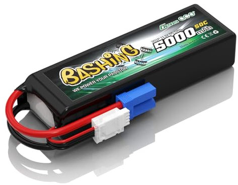 Gens ace 3S Lipo Batterie 11,1V 5000mAh 50C 3S Bashing Batterie avec connecteur EC5 pour la Plupart des Voitures RC à l'échelle 1/8, 1/10
