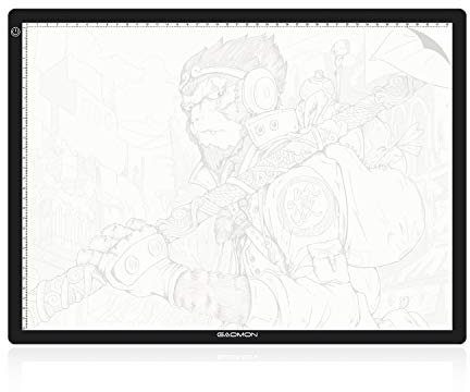 GAOMON GA3 Leuchttisch - Ultradünner A3 LED-Leuchttisch mit stufenloser Helligkeit und Schneidematte für Diamantmalerei, Skizzieren, Scrapbooking, Zeichnen