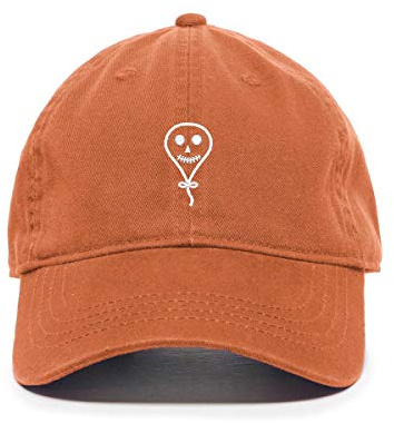 Tech Design Balloon Ghost Baseball Cap Embroidered Cotton Adjustable Dad Hat Orange