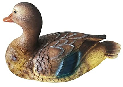 WINBST Canard flottant en résine résistante aux intempéries - Canard flottant réaliste - Pour l'extérieur - Décoration de jardin - 22 x 12 cm