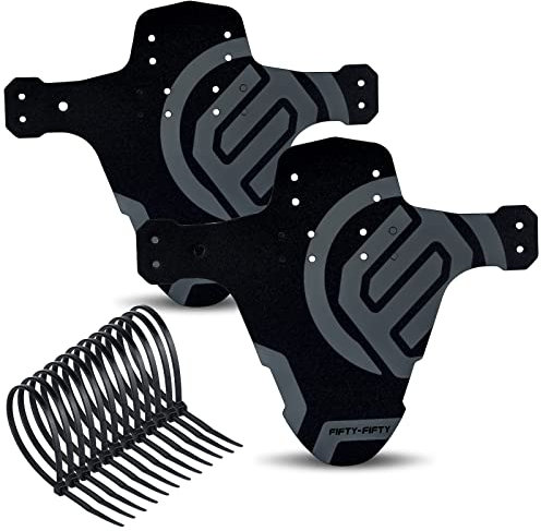 FIFTY-FIFTY MTB Schutzblech, Fahrrad Schutzblech, Schutzbleche Mountainbike Hinten und Vorne Schlamm schaber Spritzschutz Fit 26 27.5 29 Zoll Fat Bike (Grau, 2 Stück)