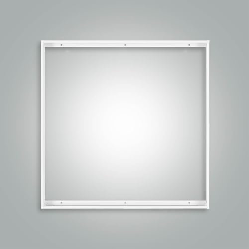 Aluminium Aufbaurahmen 62,5x62,5cm weiß für Aufbau-Montage eines LED Panels 62x62cm Rasterleuchte Einlegeleuchte Deckenleuchte 628x628x43mm