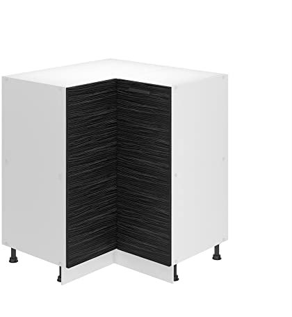 Belini Unterschrank Küche, Küchenunterschrank 90 cm Breite. SNP Küchenunterschrank ohne Arbeitsplatte. Eckschrank Küche mit 1 Tür, Königliches Ebenholz